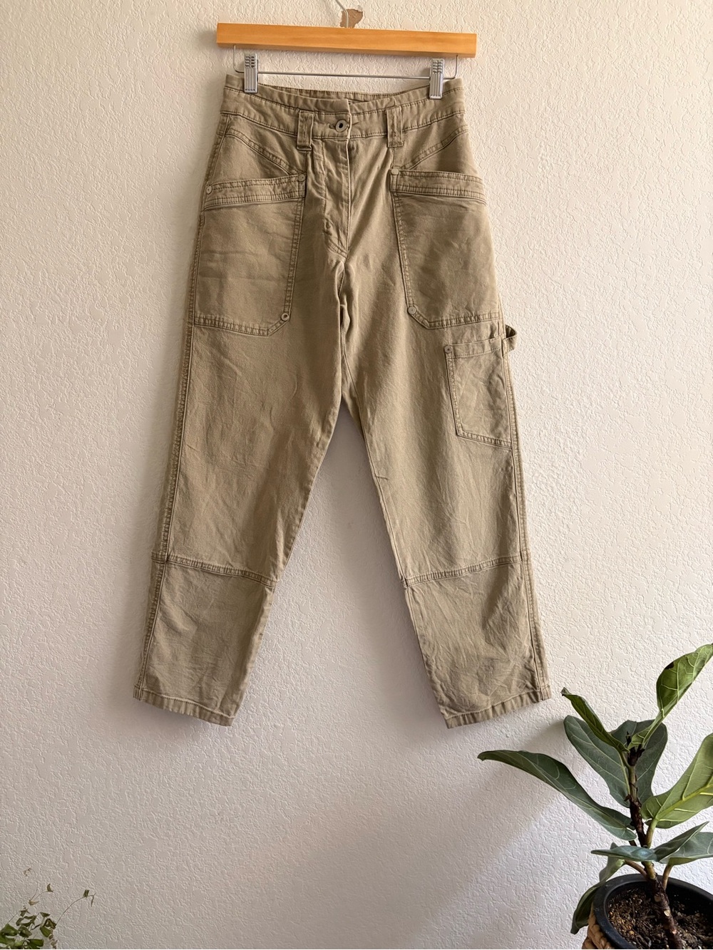 maeve anthropologie Turner Utility Carpenter pants Size 26 Cream Color